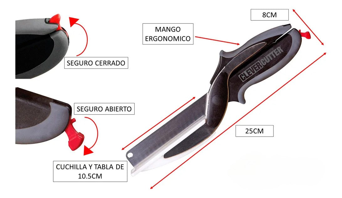 CORTADOR MULTIFUNCIÓN PARA ALIMENTOS 2 EN 1 - CLEVER CUTTER