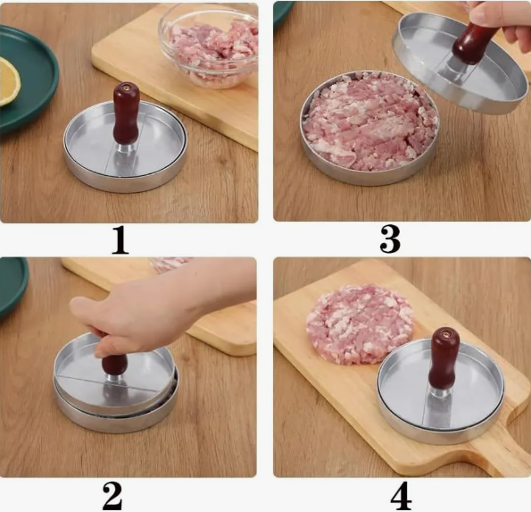 2 MOLDES PARA HAMBURGUESAS - ANTIADHERENTE