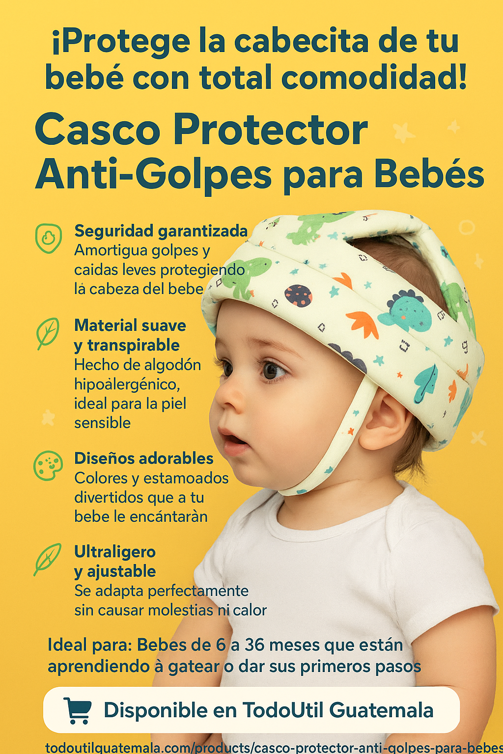 Casco Protector Anti golpes para bebes