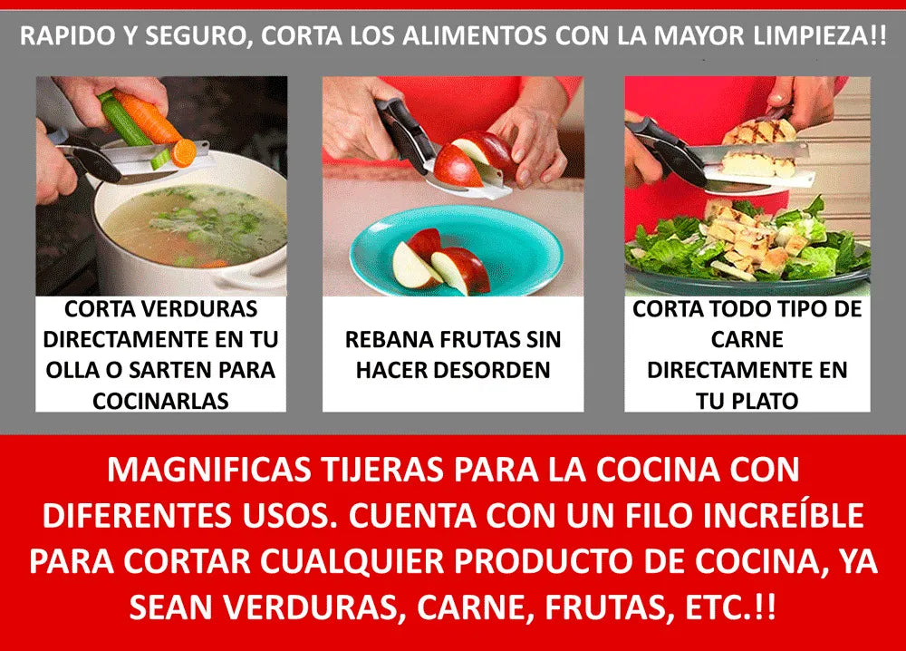 CORTADOR MULTIFUNCIÓN PARA ALIMENTOS 2 EN 1 - CLEVER CUTTER