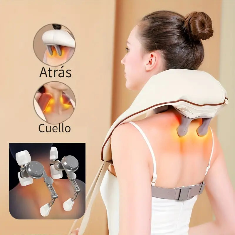 Masajeador profesional de cuello y espalda antiestrés.