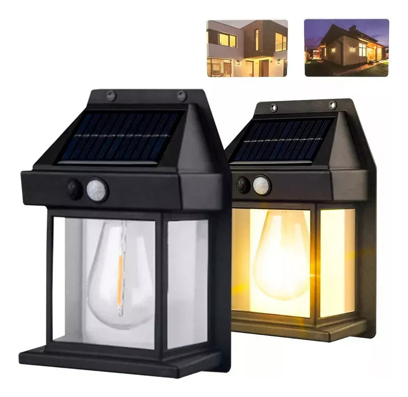 2 LÁMPARAS CON PANEL SOLAR PARA EXTERIORES