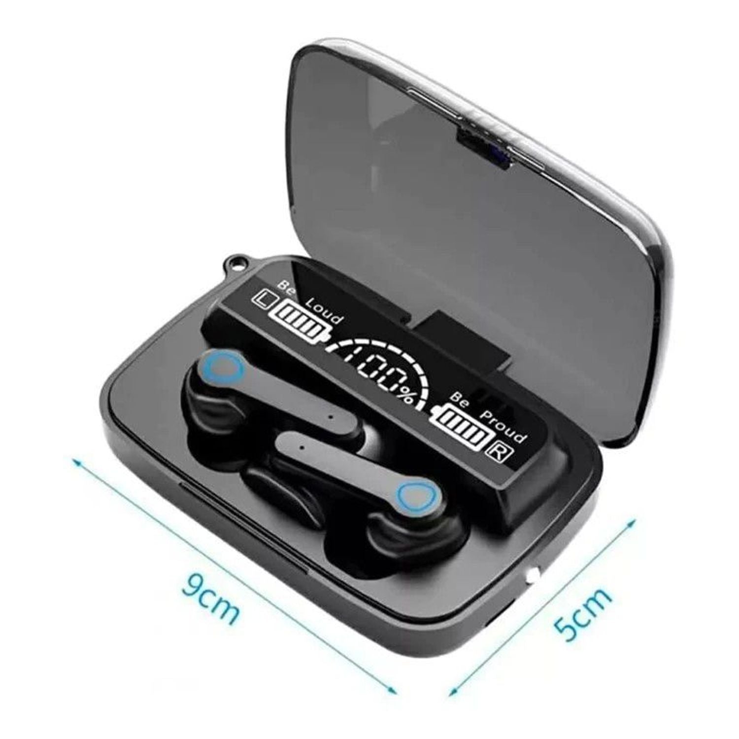 AURICULARES INALÁMBRICOS M19 CON PANTALLA LED, MICRÓFONO Y SONIDO ESTÉREO
